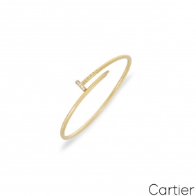Cartier Yellow Gold Diamond Juste Un Clou SM Bracelet Size 16 B6066116